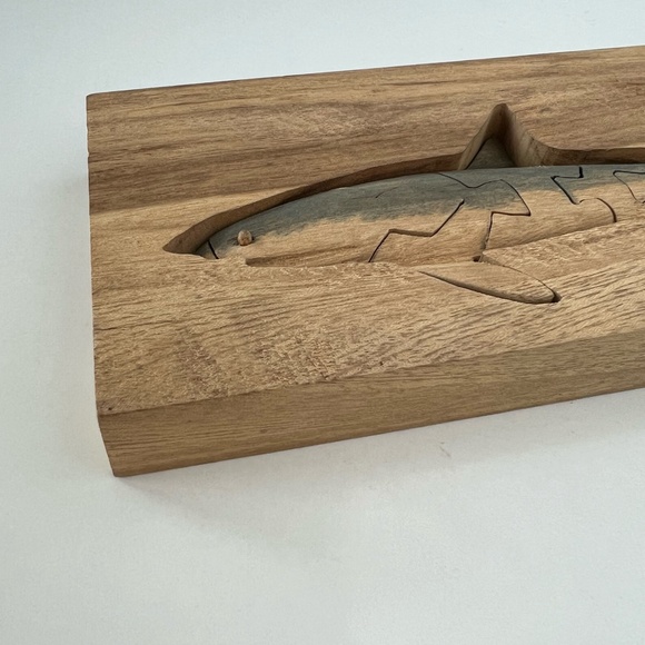 Handmade Wood Shark Puzzle Shelf Decor - Picture 8 of 10